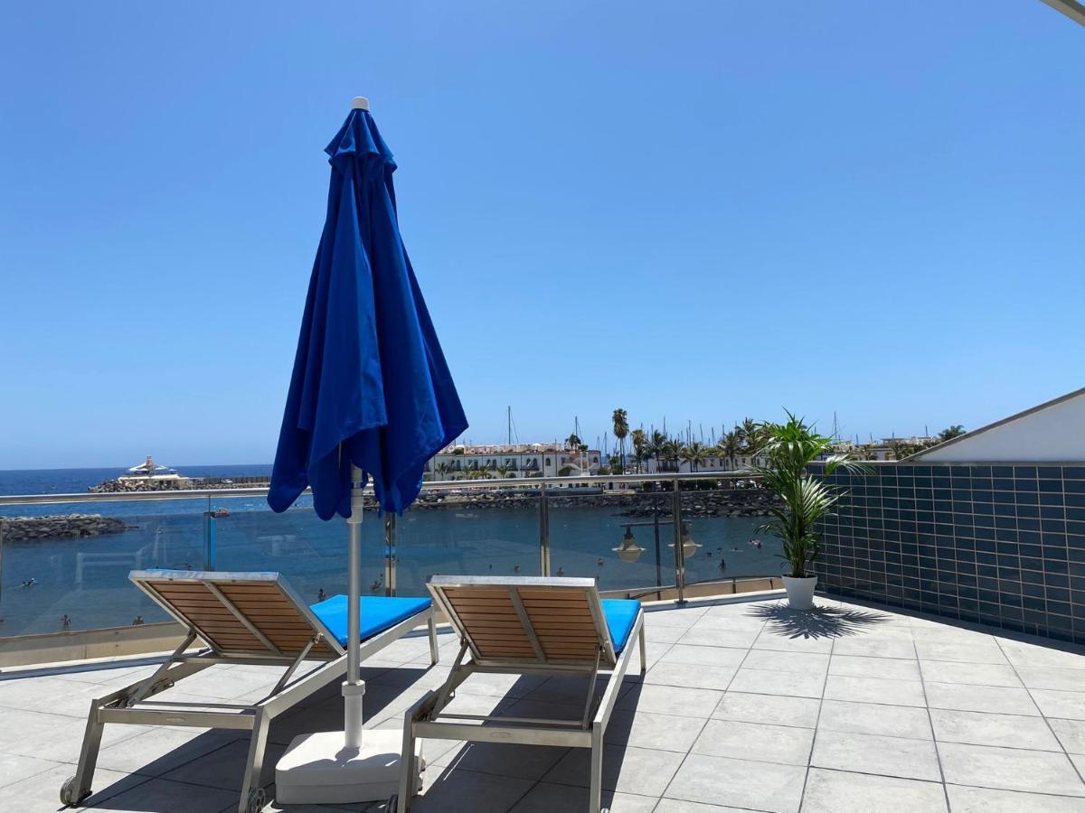 Billy'S Beachfront Apartment With Pool Access Puerto De Mogan Kültér fotó